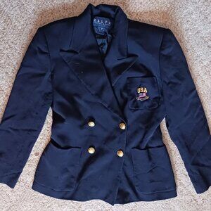 Ralph Lauren Navy wool Vintage & Timeless blazer w/crest